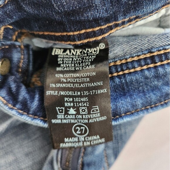 BLANK NYC Essential Dark Wash Denim Overalls size 27 - Picture 8 of 8